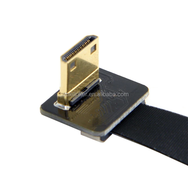 90 Degree Up Angled Fpv Mini Hdmi Male To Hdmi Male Fpc Flat Cable For