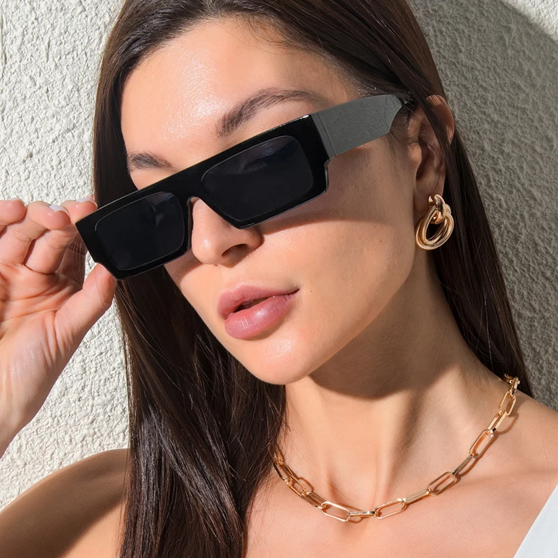 

2021 Fashion Cool Rectangle Style Retro Sunglasses Women Classic Vintage Brand Design Sun Glasses Oculos De Sol, Custom color