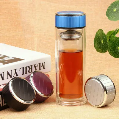 

Mikenda Luxury Colors Glass Water Bottle 400ml Portable Tea Bottle Juice Shaker Bottle Adults Gifts Eco-friendly material