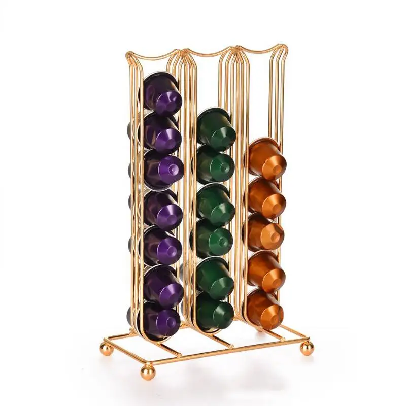 

Nespresso K-cup Coffee Capsule Organizer Rack Storage Holder Coffee Capsule Holder, Black/yellow
