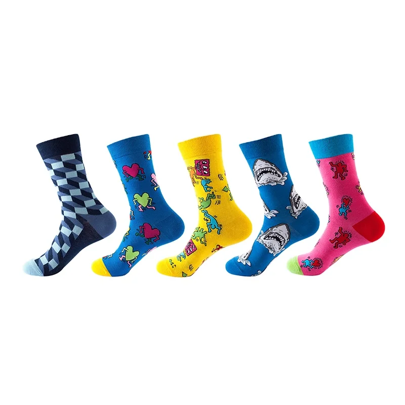 

JR-137 Funny Socks 2021Custom Jacquard Combed Cotton Socks, Custom color