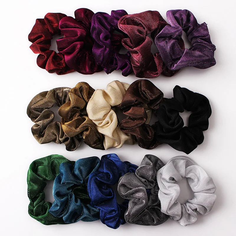 

new arrival plain color hair scrunchies for women scrunchies simple design elastic hair bands daily wear girl's hair ties, Multi colors