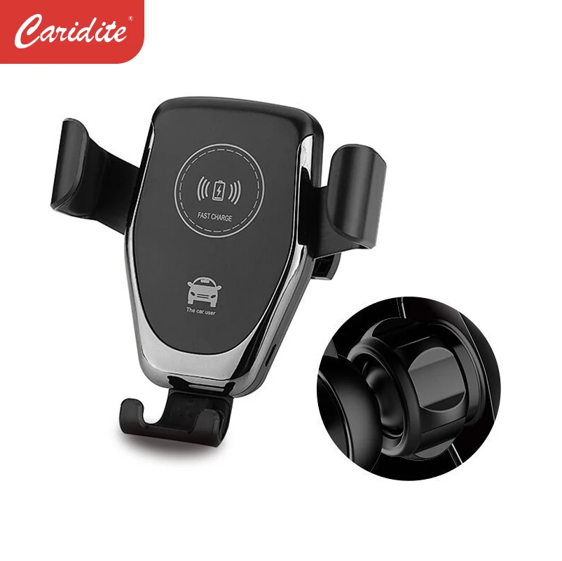 

Caridite Qi fast Wireless Car Charger Phone Holder 10W 2021 New Product Wholesale Mobile Phone Q12 Car Drop Shipping, Black,white
