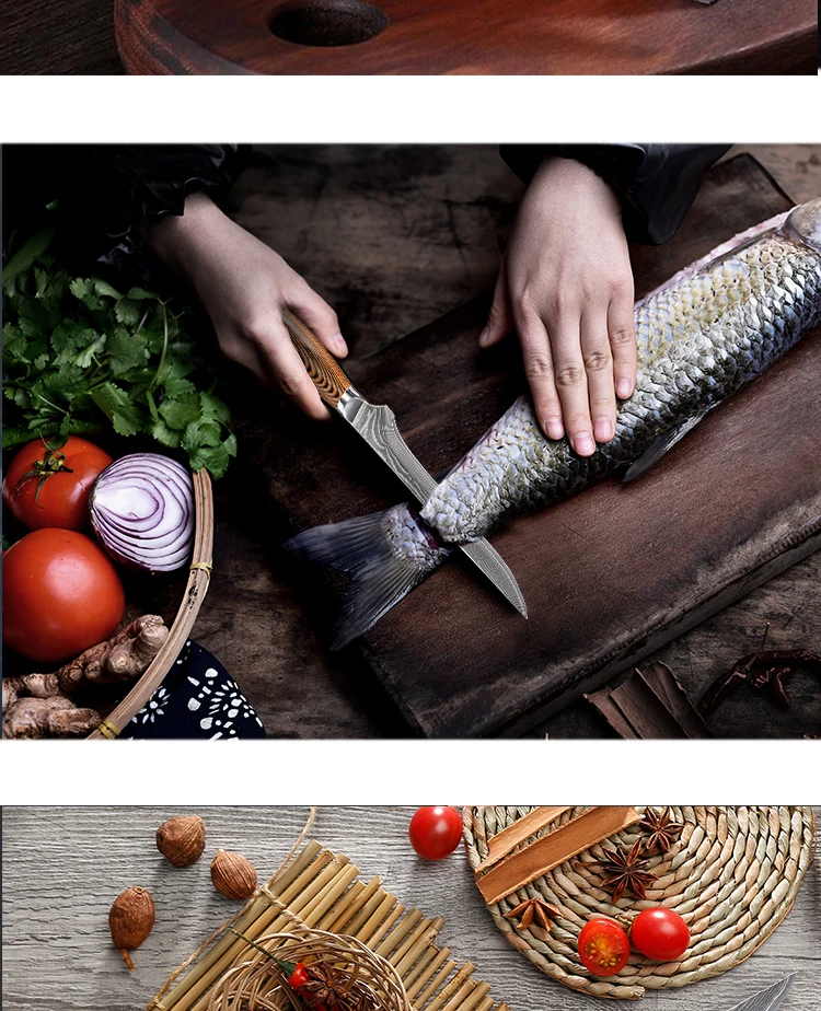 67 Layers Damascus Skinning Fish Fillet Knife For Butcher Buy Kitchen