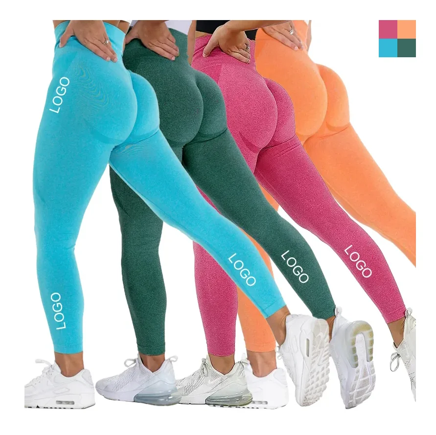 

Great Stretchy compression anticellulite gym workout custom logo yoga leggings high waist lift up butt scrunch legging for women