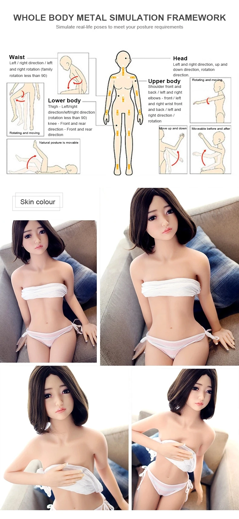 138cm flat breast TPE silicone sex doll young girl 18 sex love doll small boobs