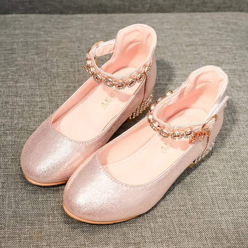 

2020 Spring New Girls Fashion Single Leather Shoes Princess Shoes Sequins Children Performance Shoes