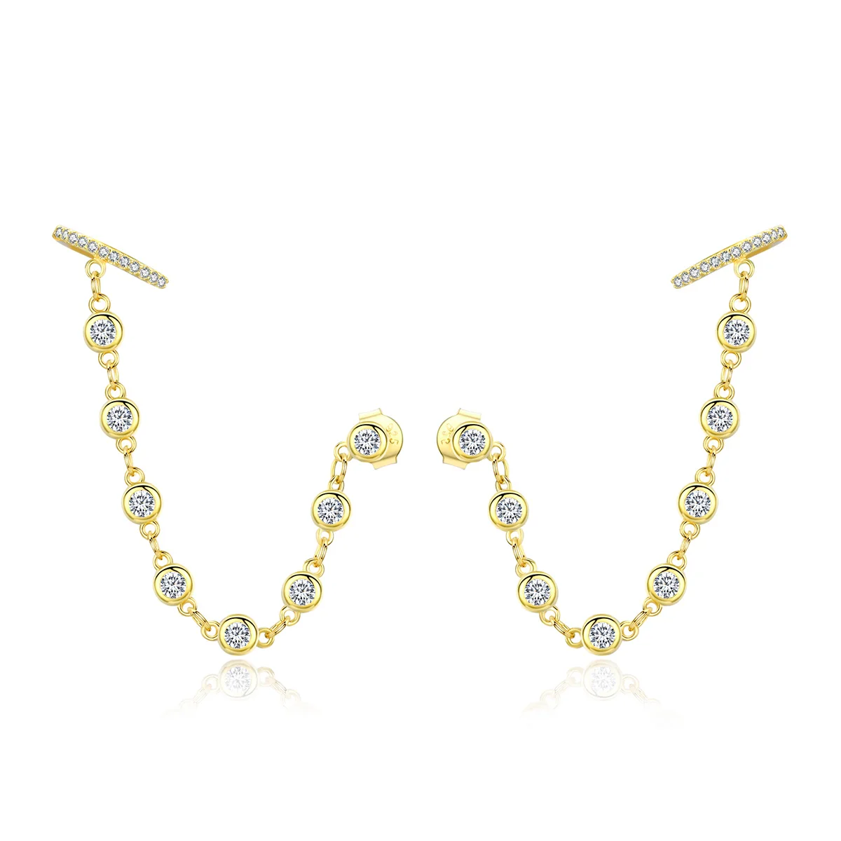 

Shining world with cz gold plated 925 silver gold plated earring