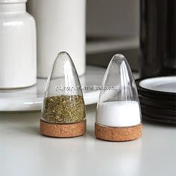

Kitchen 70ml Small Clear Glass Spice Jar Salt Pepper Shaker Bottle with Cork Stopper, Transparent
