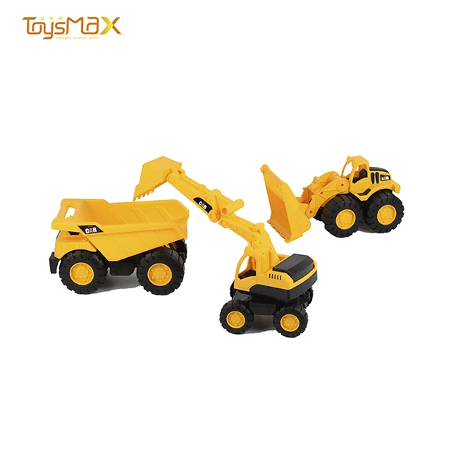 BUCHU CAR kids educational toys small machine 3 pack excavator bulldozer dump truck engineering vehicle