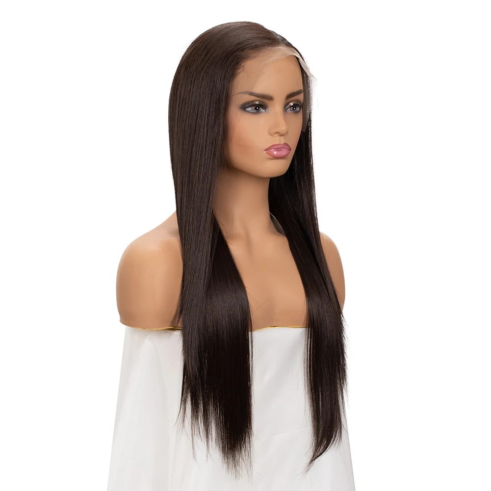 

Ready to Ship Coffee Black Blend Human Hair Wigs Front Lace Futura Women wig