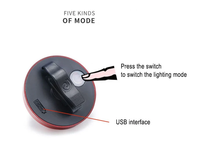Most popular portable night running and riding usb charging safety warning light bicycle tail light