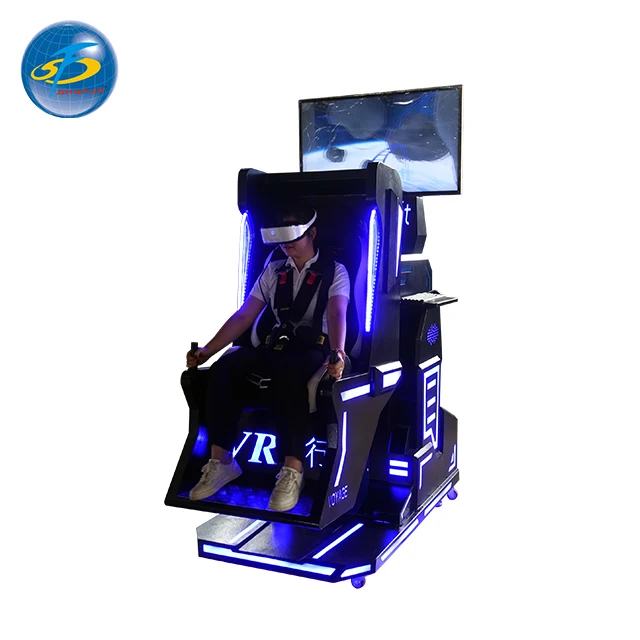 

New Virtual Reality Chair 360 Flight Simulator 9D VR Cinema Roller Coaster Movies, Black