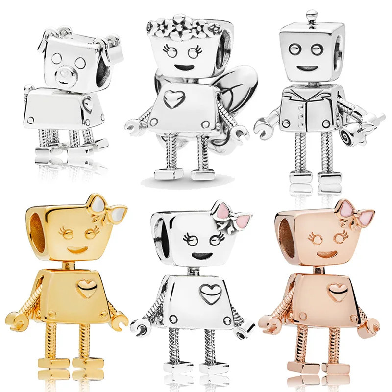 

Wholesale 100% 925 sterling silver rose gold charms cute cartoon character DIY jewelry making