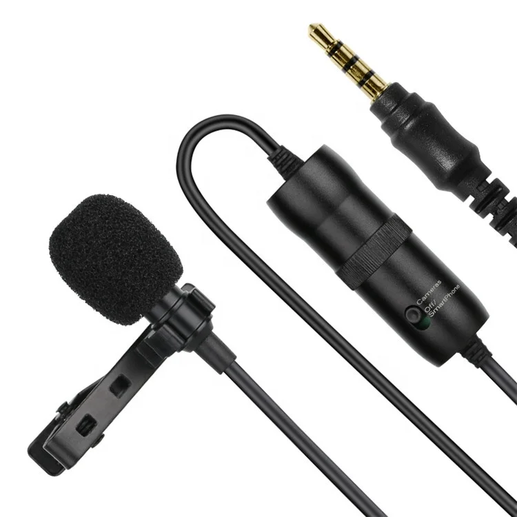 

Lavalier DSLR Camera Smartphone Mic compture Condenser Microphone For Conference Interview live broadcast recording, Black