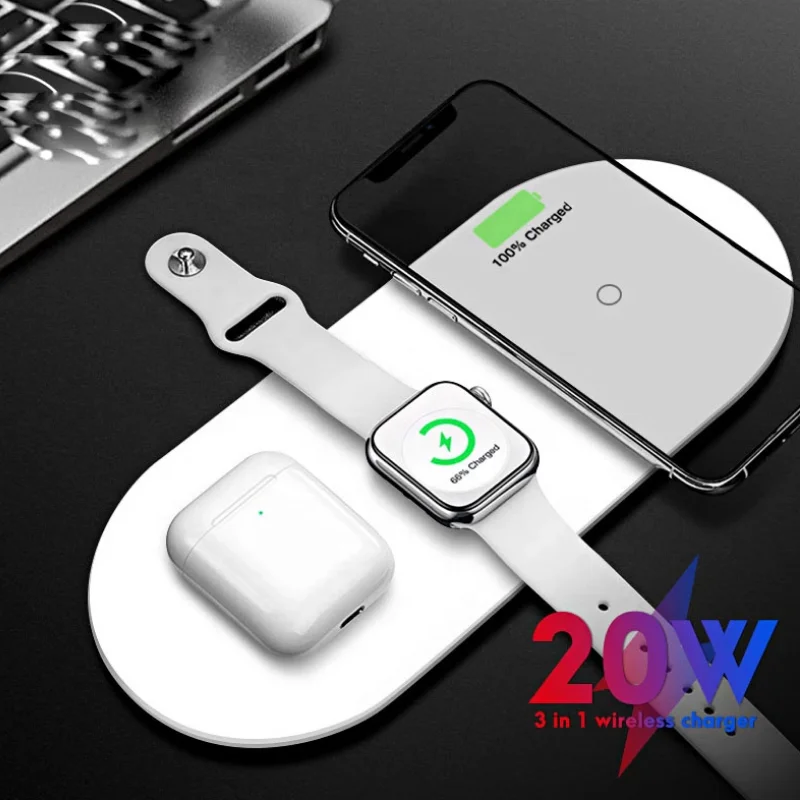 

Wholesale Fast Charging Watch Mobile Phone Headset 3 in 1 Wireless Charger