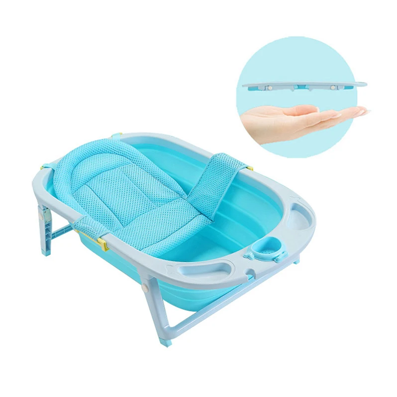 

Online Shopping Baby Shower Baby Bath Basin, Folded Baby Bath Tub Set~, Blue /pink
