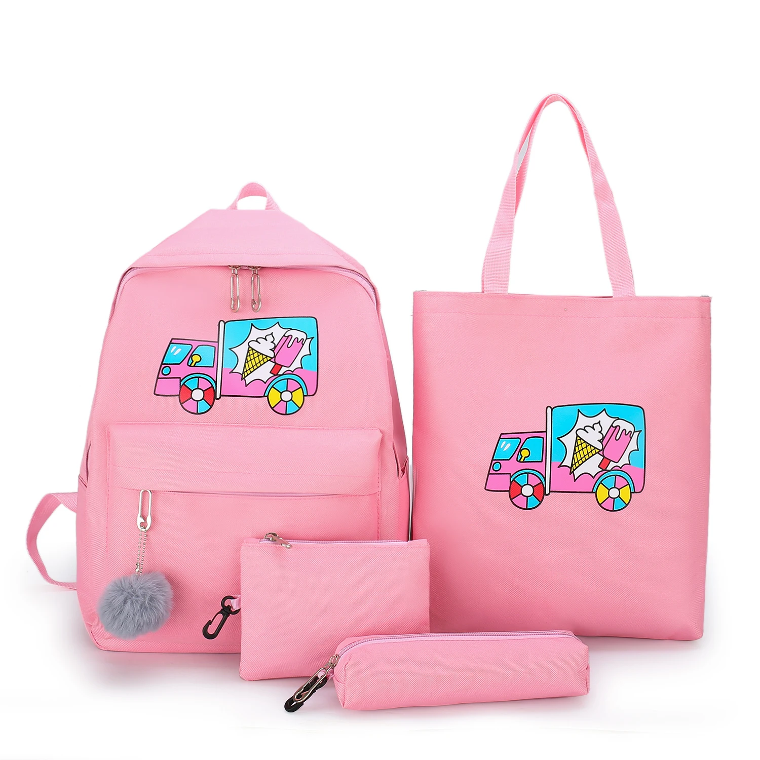 

Children School Pencil Bag Four Bags Set Backpack For Girls Teenagers Backpacks Kids Schoolbags
