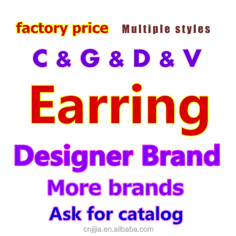 

High Quality Wholesale Letter Brand Silver 925 Women Luxury Double Cc Gg Inspired Designer Earrings