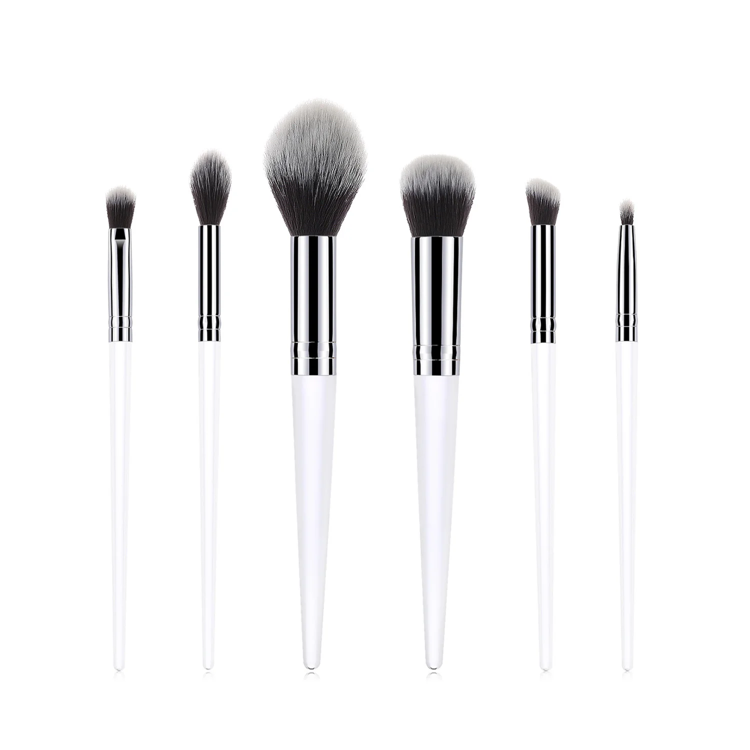 

HZM Factory Wholesale 6Pcs Professional Synthetic Cosmetic Brushes Clear Crystal Makeup Brushes Private Label, Customized