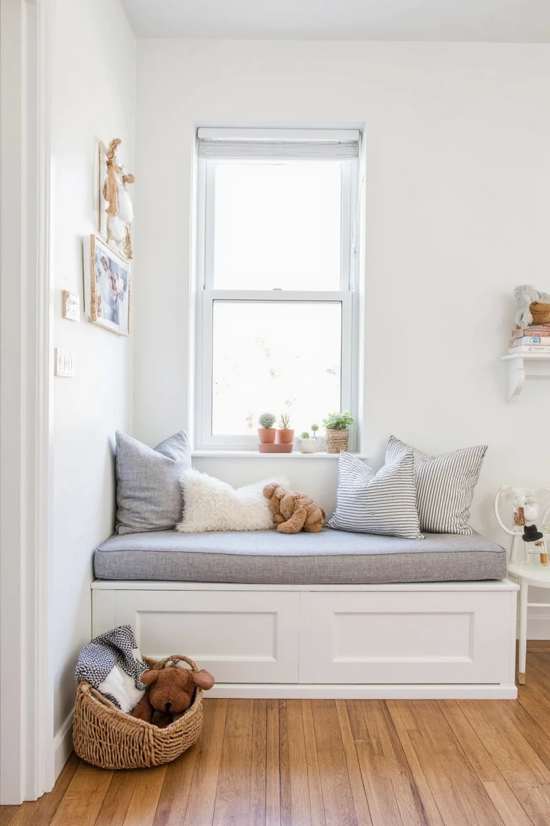 A nook styled with seasonal bedding swaps