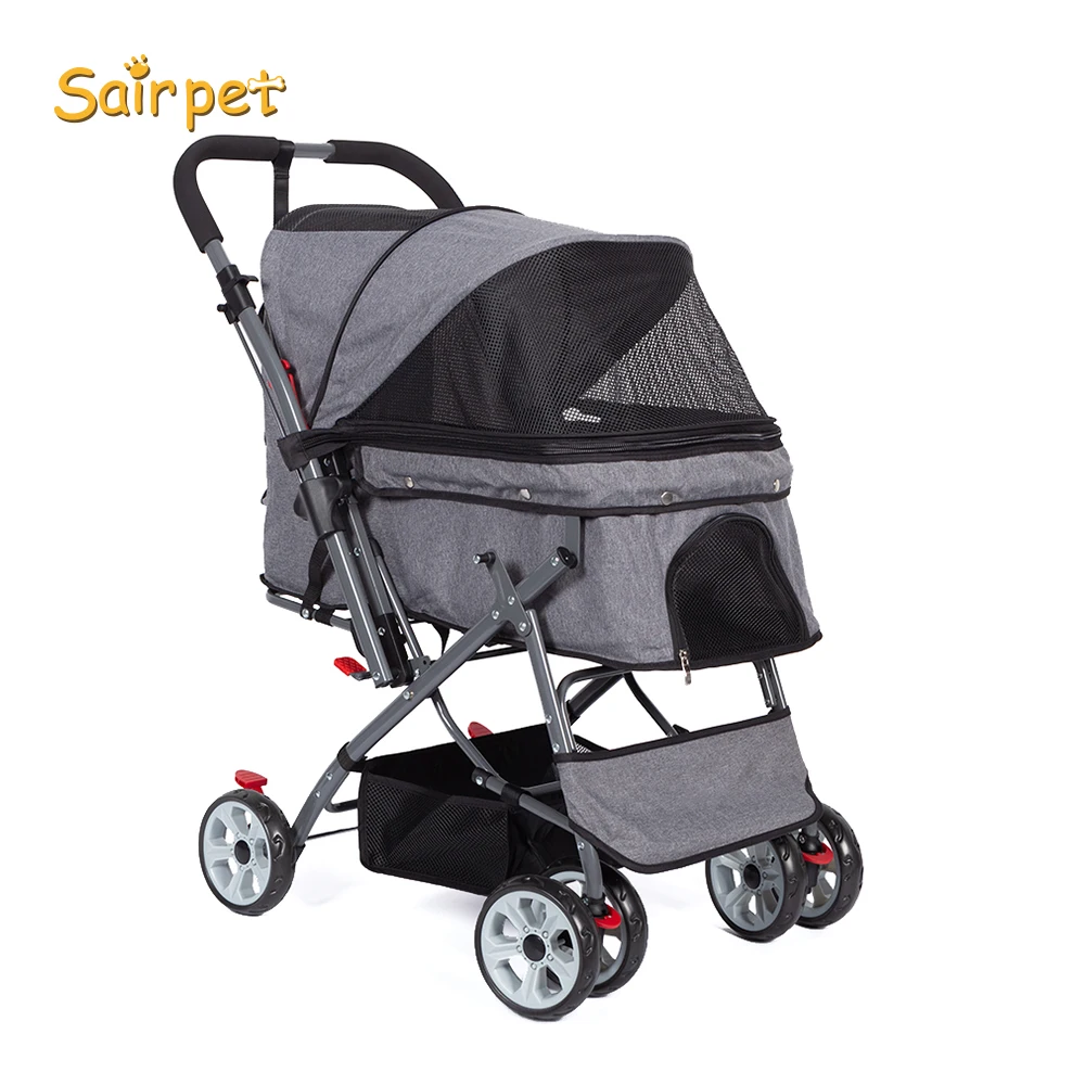

Detachable Pet Stroller Teddy Puppy Dog/Small Cat Stroller Dog Walker, Gray