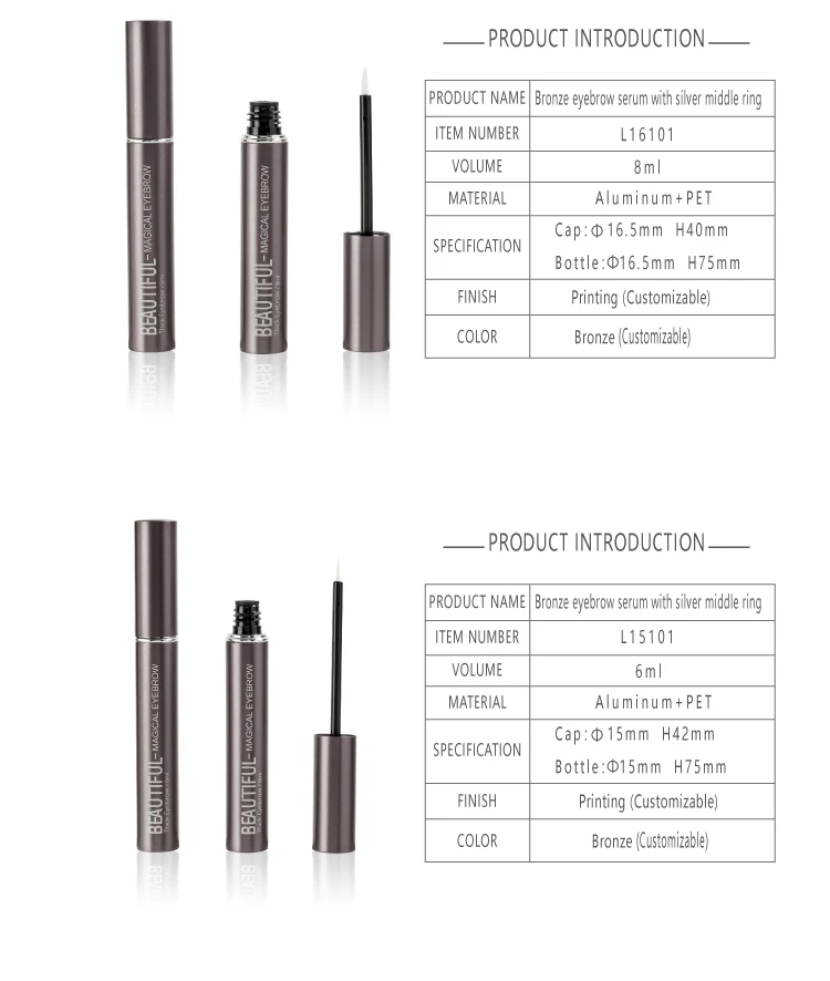 Small 3ml 5ml Empty Aluminum Eyelash And Eyebrow Boosting Serum Tubes