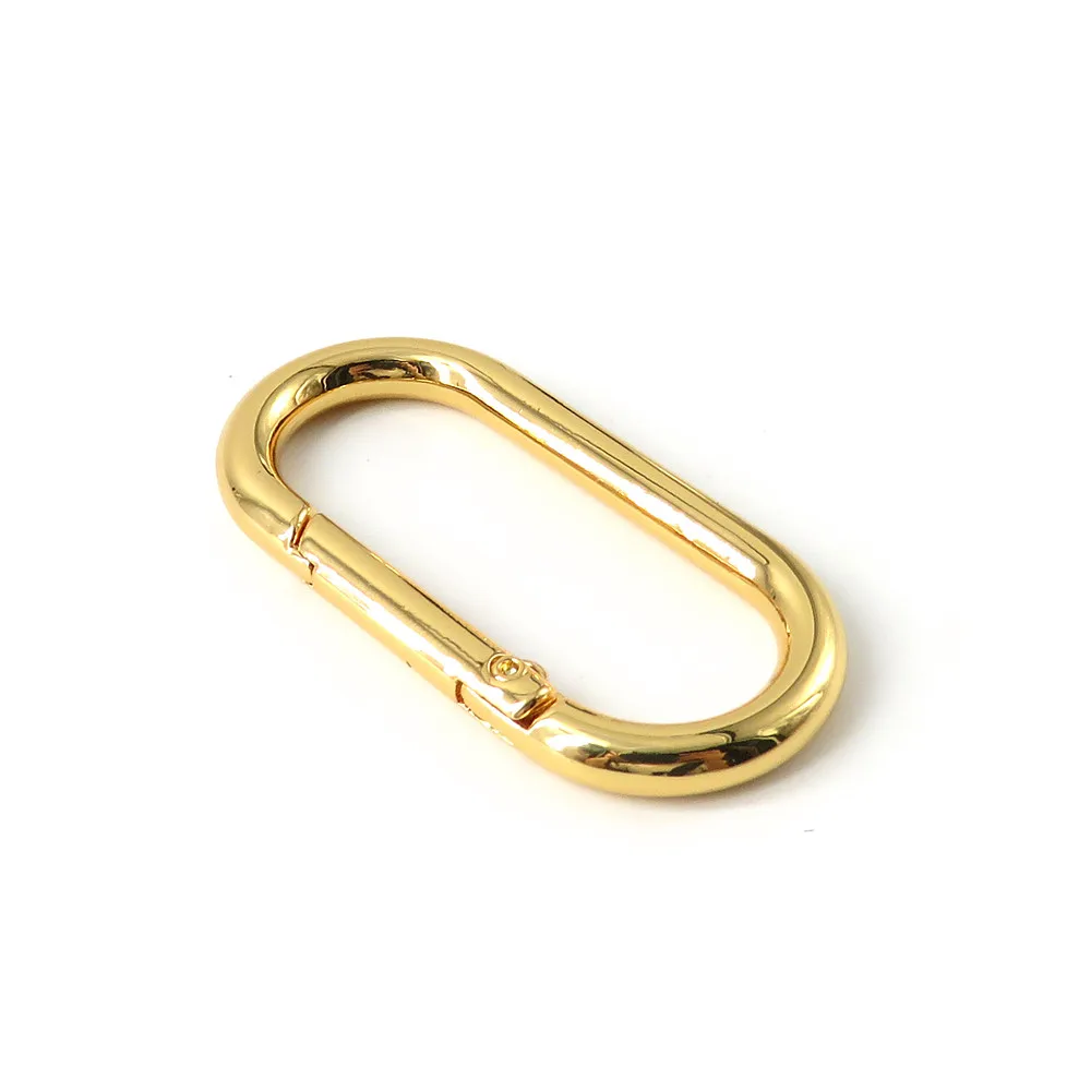 

Factory Direct Sale Gold Color Zinc Alloy Oval Carabiner Metal Carabiner Key Chain Oval Snap Hooks Oval Ring Open Ring