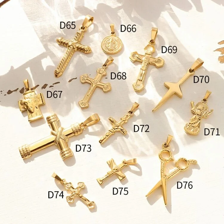 

High Quality Custom Fashion Jewelry Gold Cross Necklaces for Women, Customized color