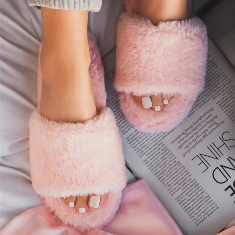 

Fashion Style Women Platform Fur Slippers Fashion Rainbow Cheetah Furry Slides Sandal for Ladies, 4 colors