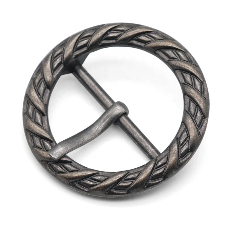 

Wholesale 37MM Alloy Belt Buckle Round Shape Pattern Pin Belt Buckle for Bags, Oeb/turbid nickel/custom