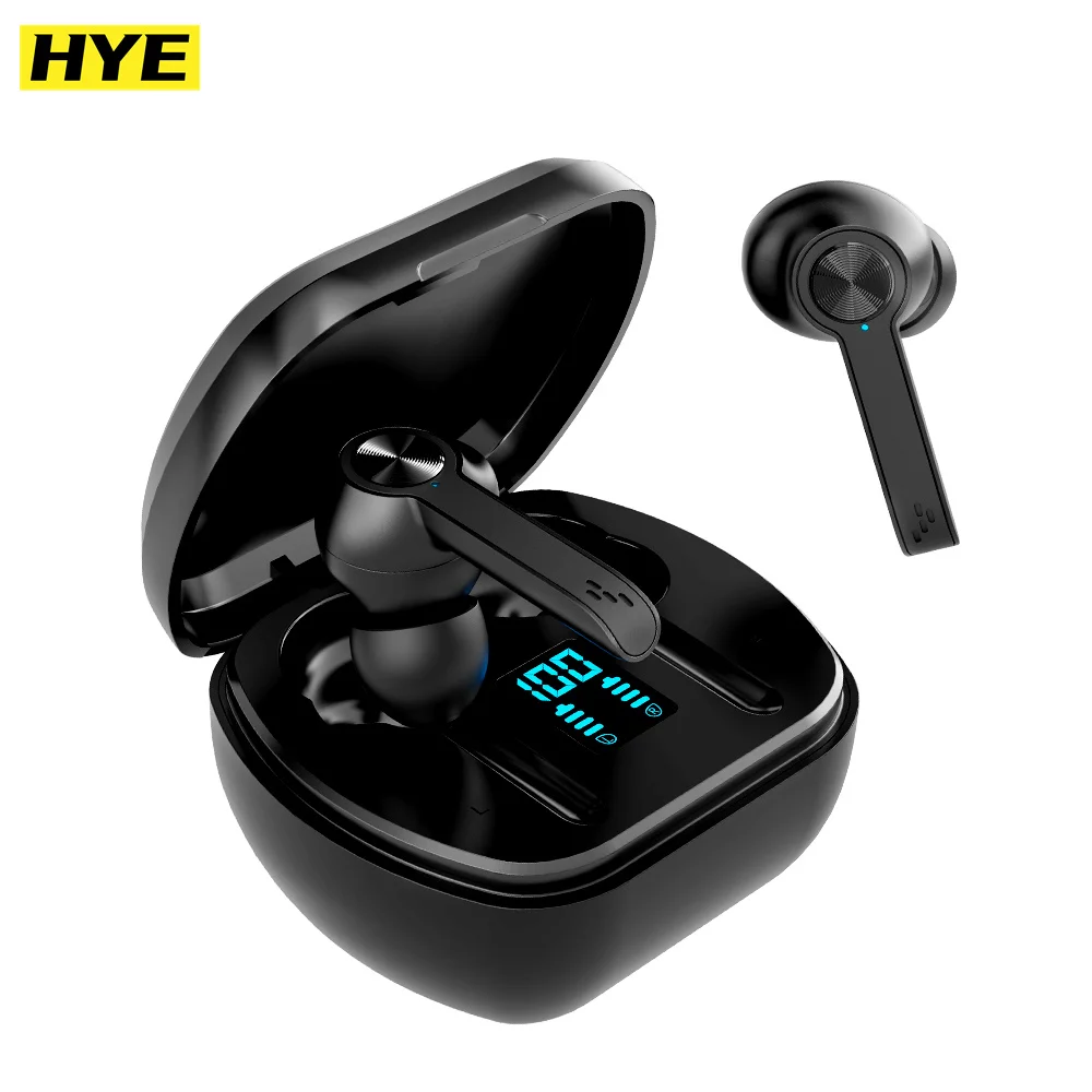 

HYE Earbuds Headphones IPX5 Waterproof Headset with Touch Control LED Display Built-in Mic for Traveling