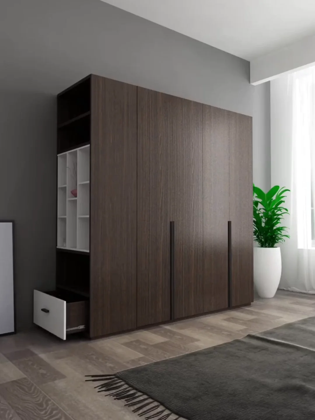 Customized Modern Wall Bed And Sofa Bedroom Furniture Clothes Wardrobe Mdf Wooden Wardrobe Buy 0458