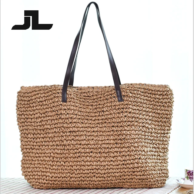 

2021 Wholesale mesh tropical boho fashion great tote straw beach bag for women summer bag