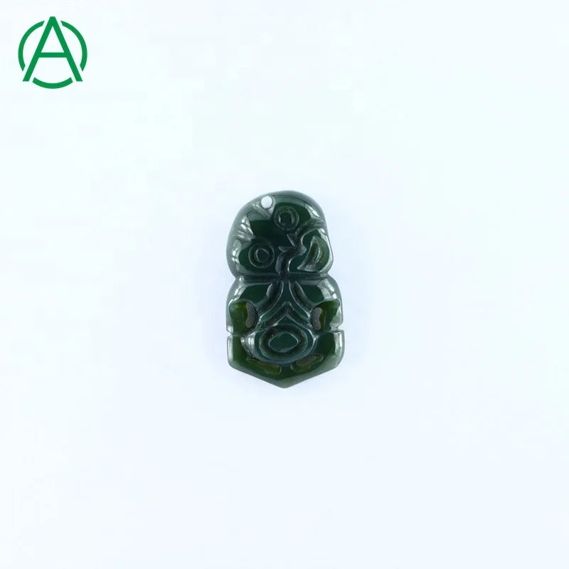 

ArthurGem Nep0083 Canadian Nephrite Jade Fish Hook Carving Necklace Pendant