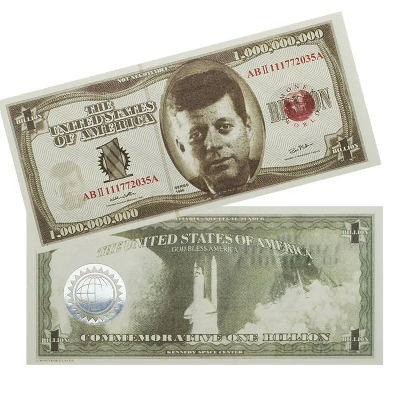 

US Kennedy 1 Billion Dollars Paper Money Space Center Commemorative Banknote Collection Business Gifts