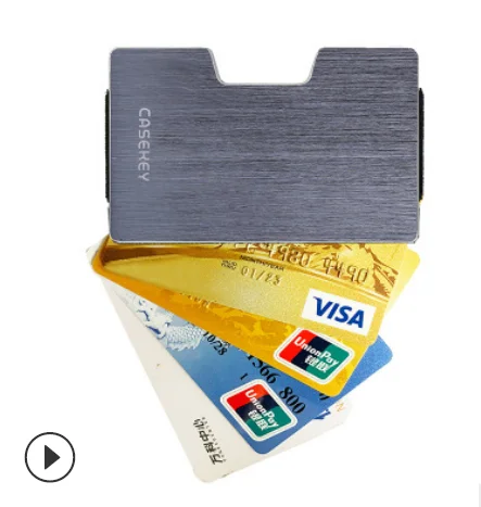 

Casekey Custom RFID Blocking Metal Aluminum Wallet Men Minimalist Credit Card Holder with Money Clip, Customized colors