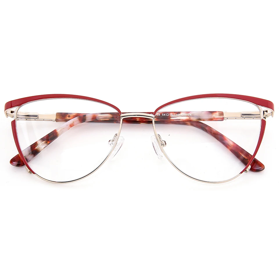 

2021 Hot selling cat eye shape custom adult metal optical eyeglasses frames for women