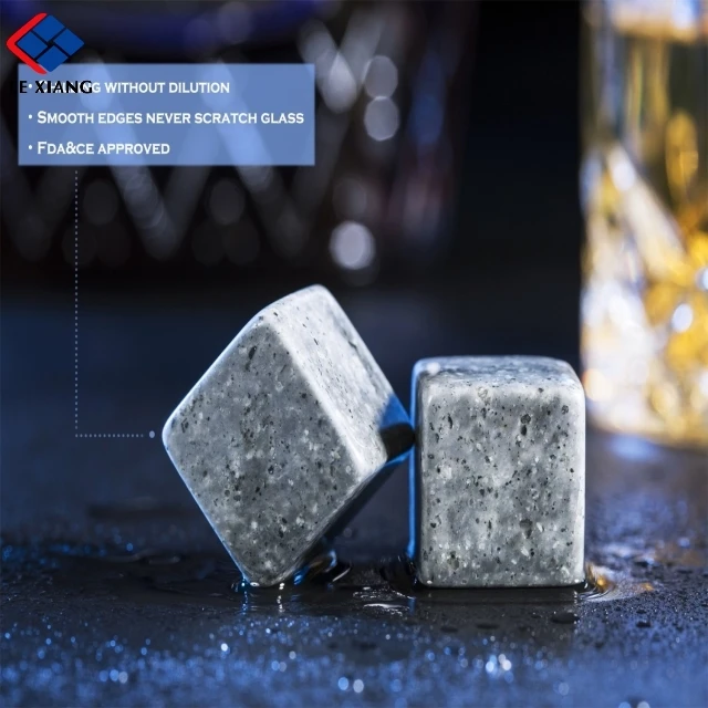 
2021 new High-end Whiskey Stones Gift Set 8 Whiskey Stones with 1 velvet bag 2 Delicate Whiskey Glass in Color Wooden Box 