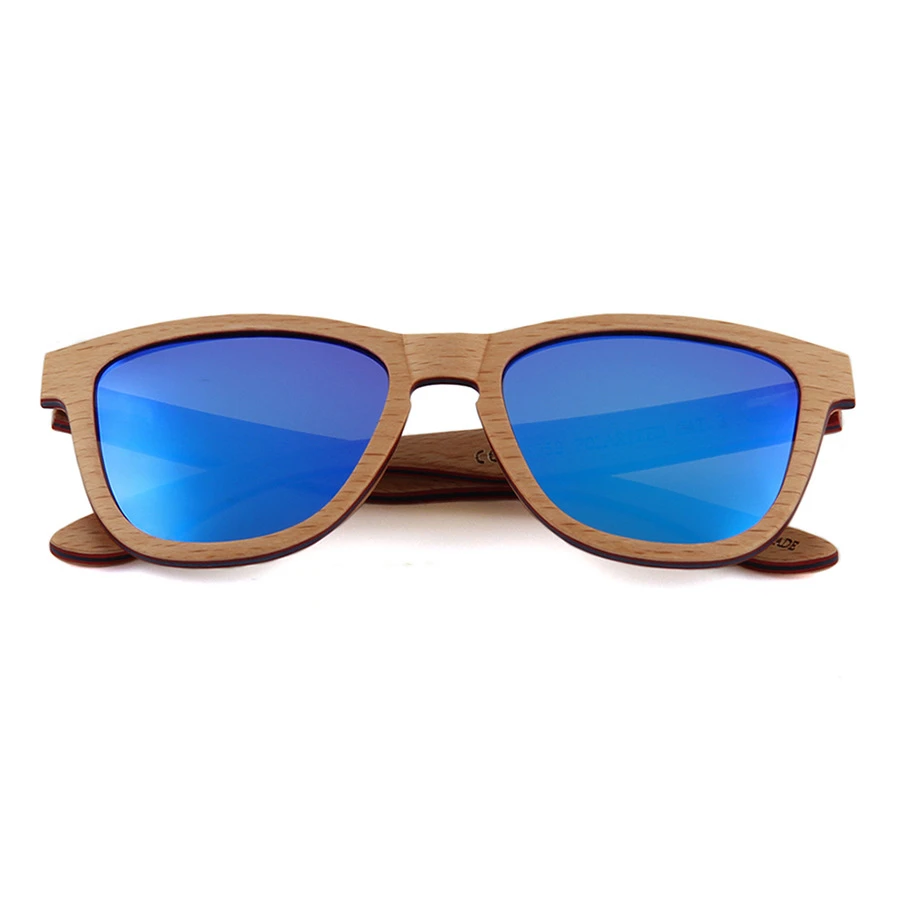 

2021 Factory direct sales Women and men Tops Fashion Wooden Skateboard Sunglasses Color film reflective sunglasses