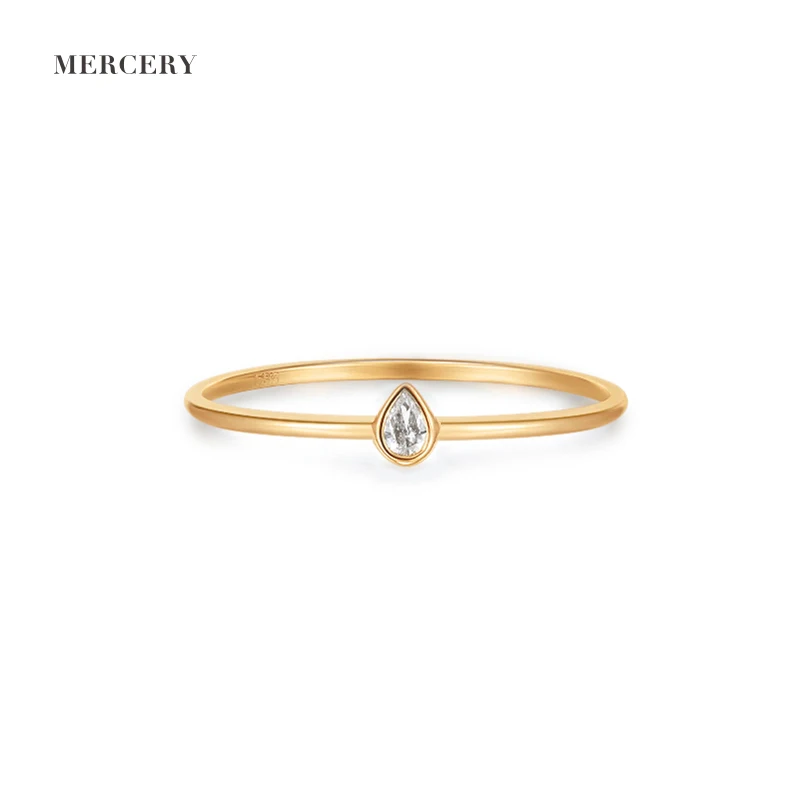 

Mercery Jewelry 14K Real Gold Women Trendy Rings 14 K Solid Gold Diamond Ring Love In Wedding Best Price Rings Eternity