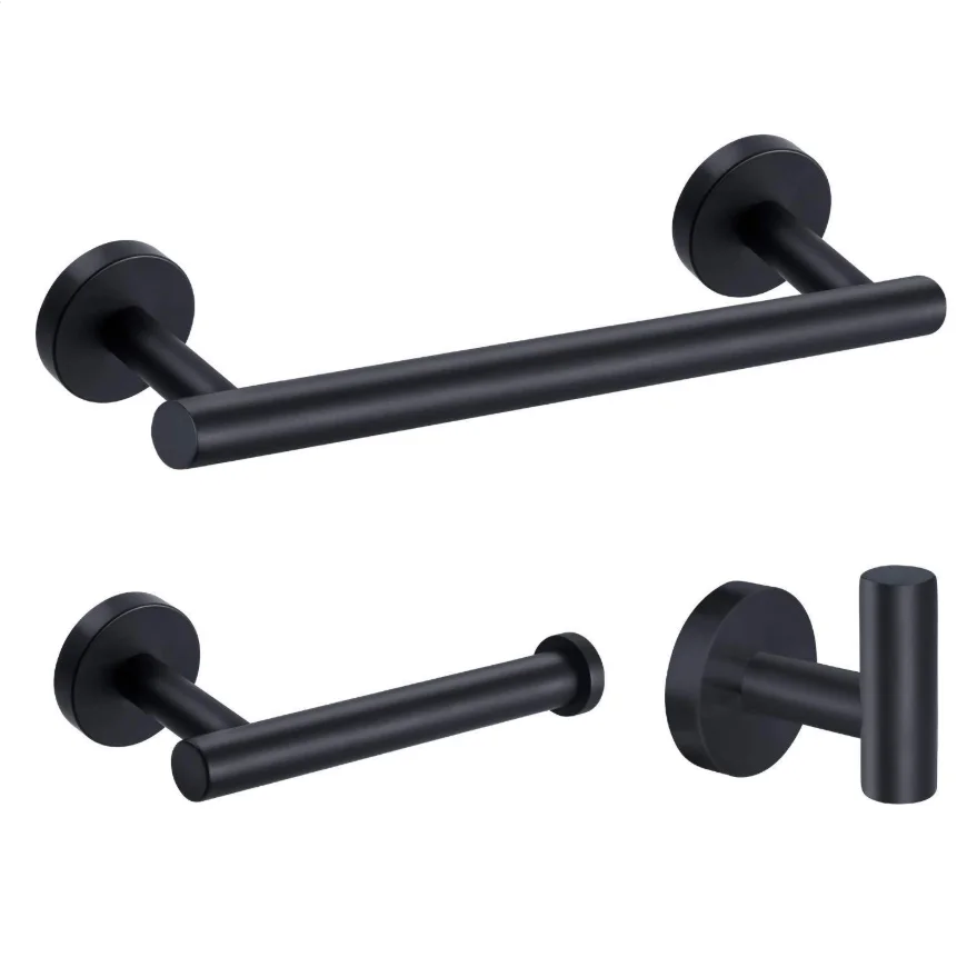 

Good Quality Manufacturer Matt Black Bathroom Accessories Set