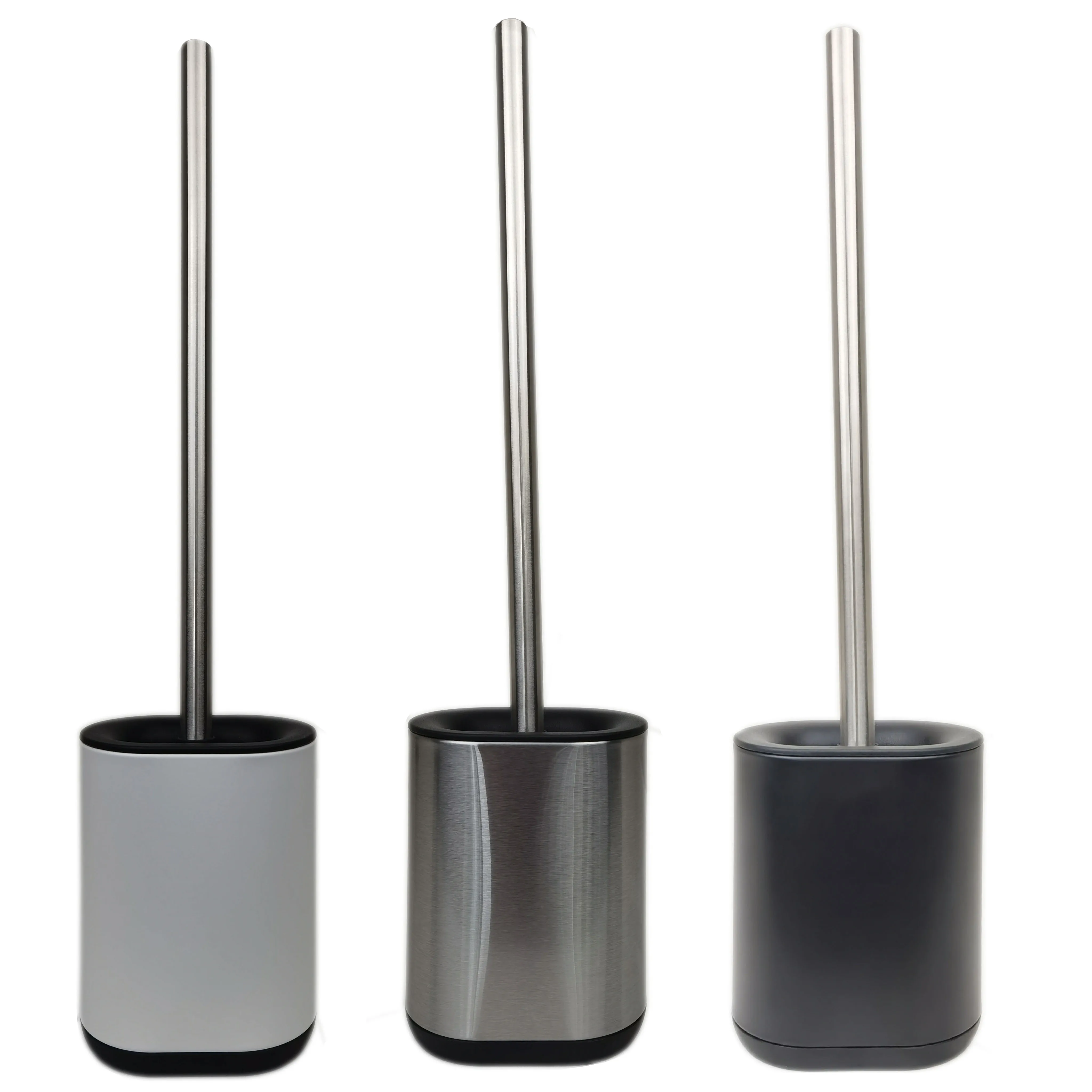 Silicone Flex Toilet Brush With Holder Stainless Steel Holder Stainless Steel Handle Flexible