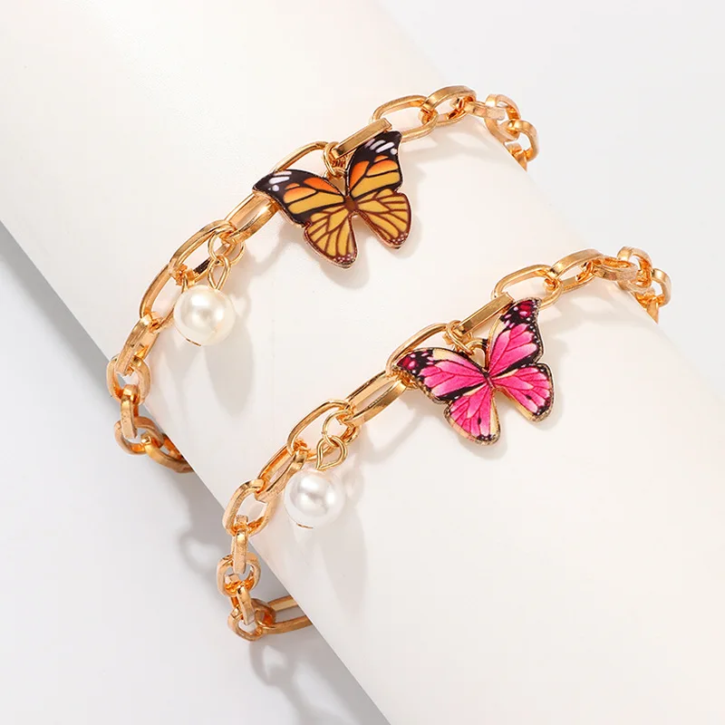 

New Design 18K Gold Plated Butterfly Ankle Charms For Bracelets, As pictue show