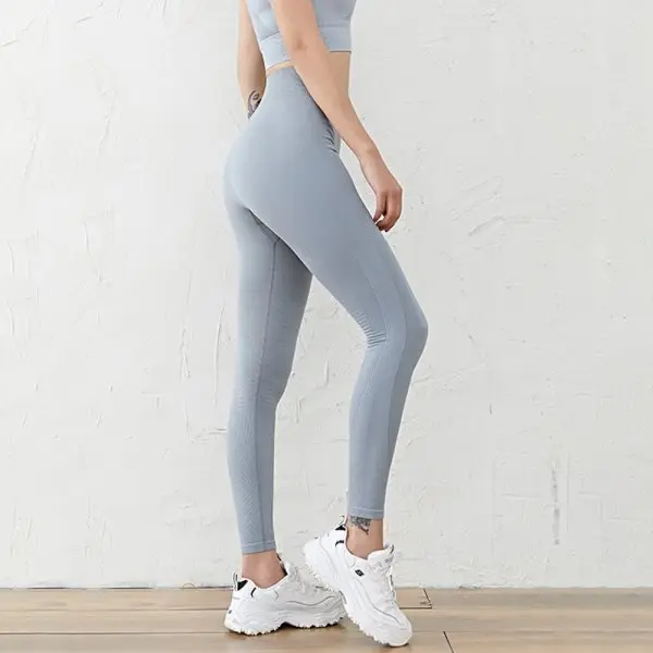 

wholesale Activewear Nylon High waist Plain Solid Gray seamless Gym Workout Sports Fitness Wear Yoga Leggings Pants For Women