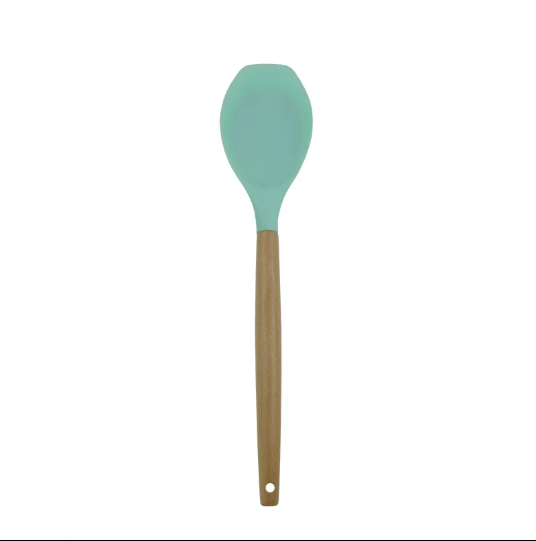 

Kitchen Utensils Set tool wooden silicone spoon, Blue