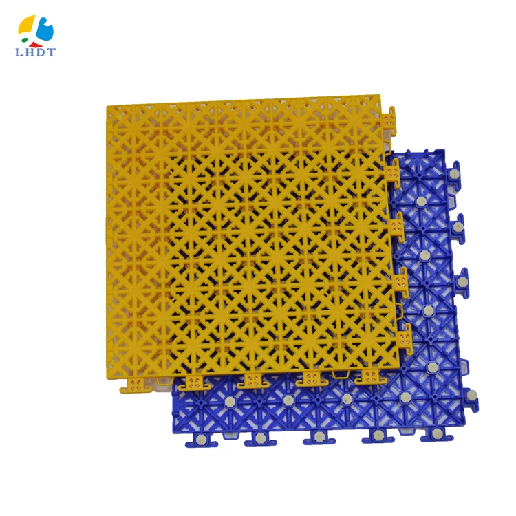 

Basketball indoor court tiles rubber tile speed outdoor hockey tiles perforated plastic floor sheet, 12 colors