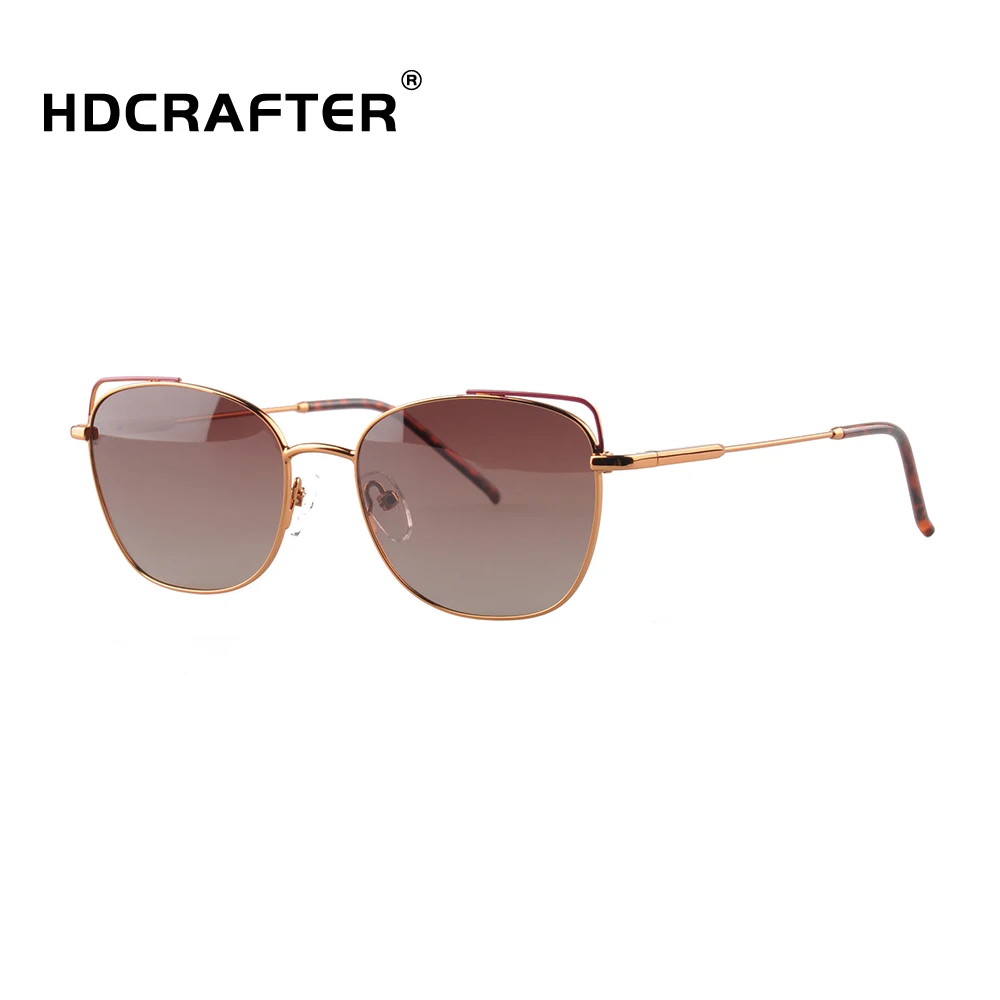 

HDCRAFTER light trend style stainless steel sun glasses for women high end polarized sunglasses fashion custom logo 2021, 3 colors