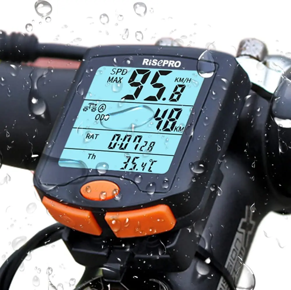 

Bicycle Speed meter and Odometer Wireless Waterproof Cycle Bike Computer with LCD Display & Multi-Functions, Black
