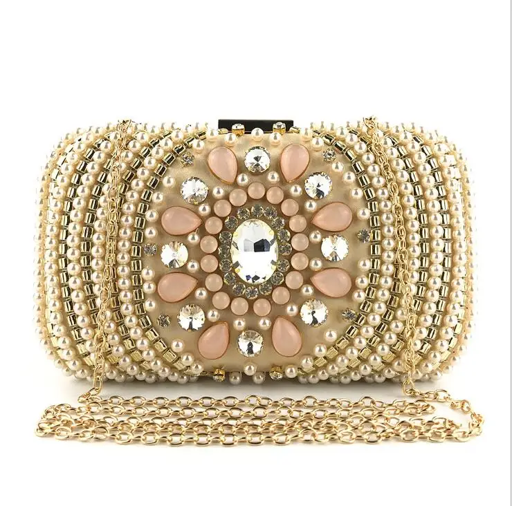 

Good Quality pearl beaded Clutch Bag Women Cute Handbag Stadium Approved Crossbody Evening Ladies Purse Factory Price